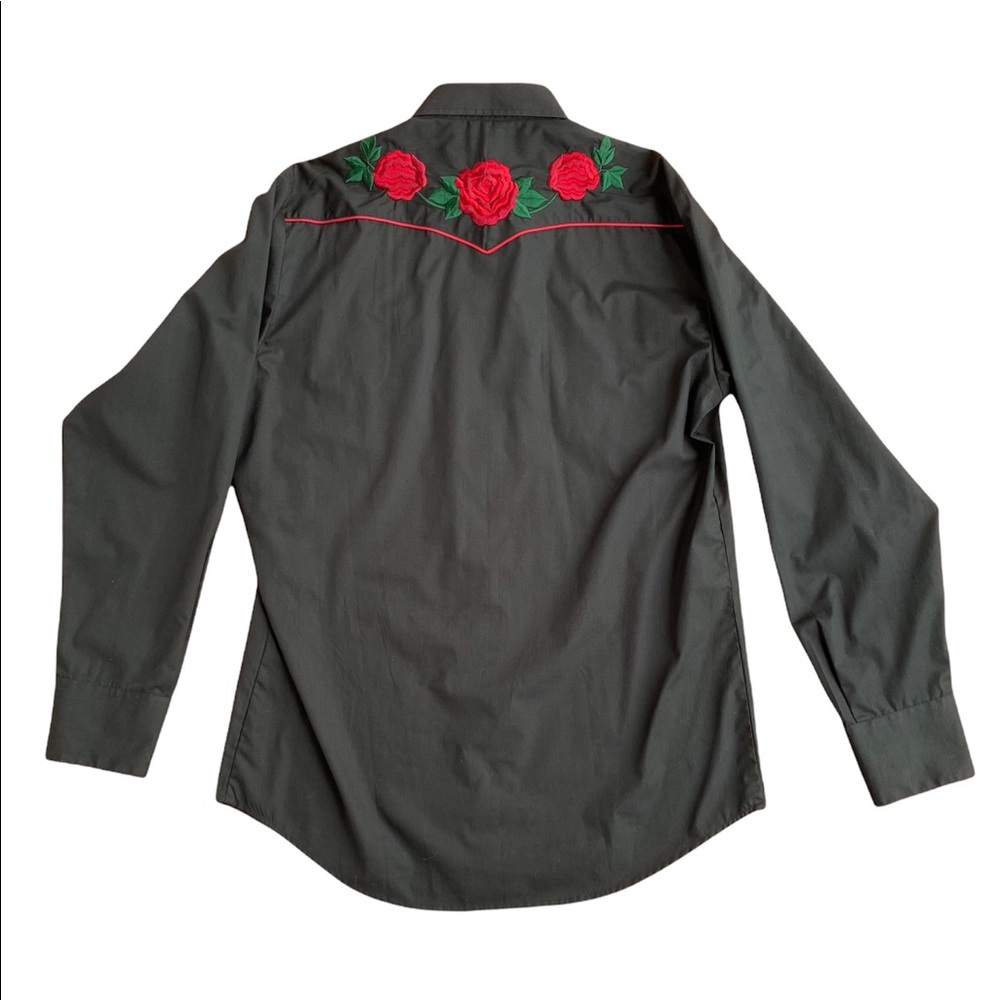 Vintage Embroidered Roses Western Long Sleeve Shirt by Roper - Picture 2 of 7